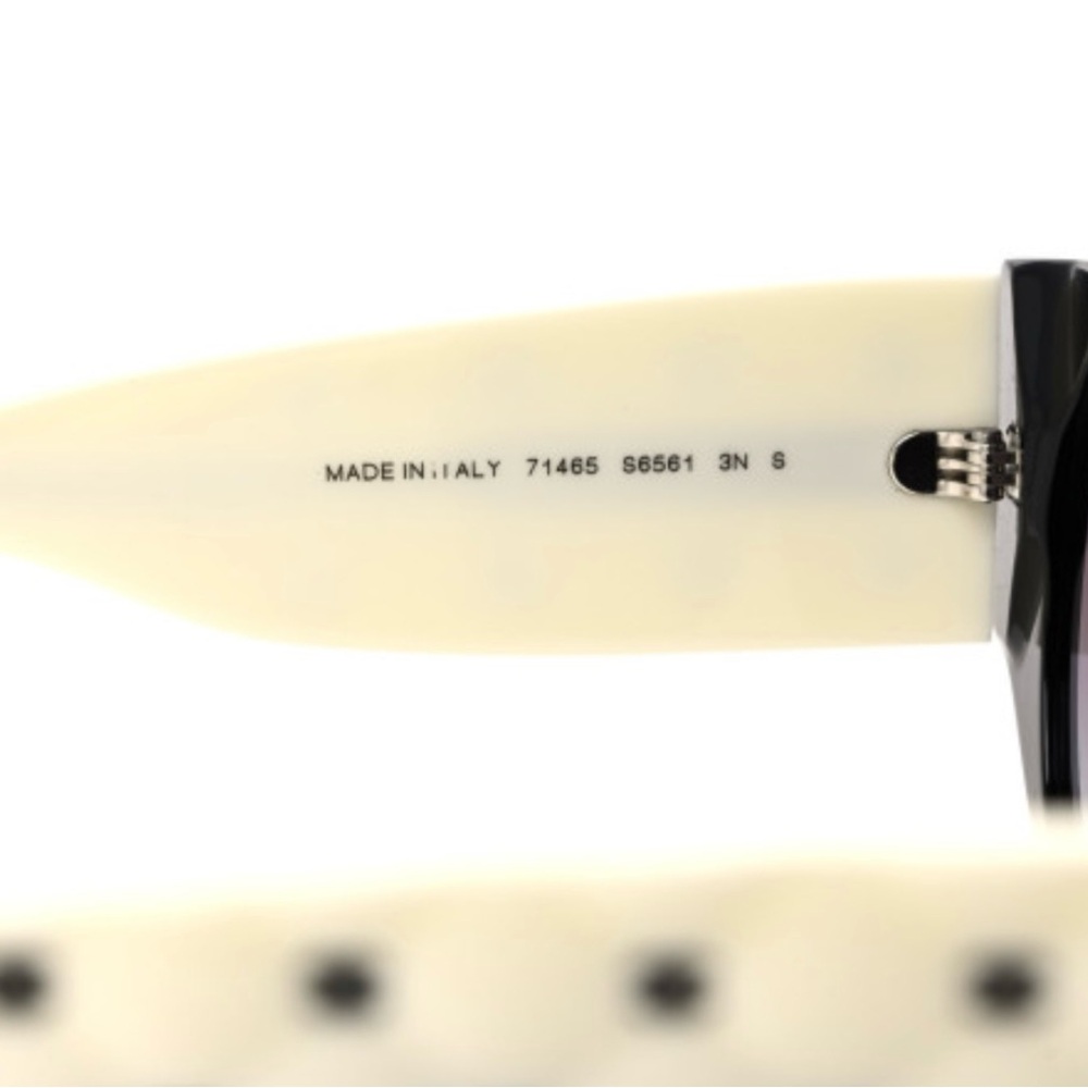 CHANEL Black and Cream Studded Sunglasses Quilted CC Pilot sunglasses - Picture 9 of 9